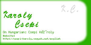 karoly csepi business card